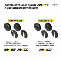 Дополнительные веса для гантелей MX SELECT (0.57 кг, 4 шт с держателем)