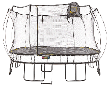 Батут квадратный SPRINGFREE S155 SH с лестницей и корзиной для мяча