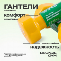 Гантели для аэробики виниловые BRONZE GYM  2 кг (пара)
