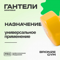Гантели для аэробики виниловые BRONZE GYM  2 кг (пара)