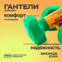 Гантели для аэробики виниловые BRONZE GYM FA-VD3 3 кг (пара)