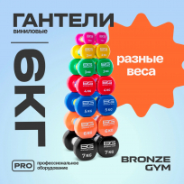 Гантели для аэробики виниловые BRONZE GYM FA-VD6 6 кг (пара)
