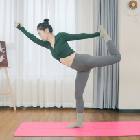 Коврик для йоги BLOOM LB7033/RD розовый-зеленый