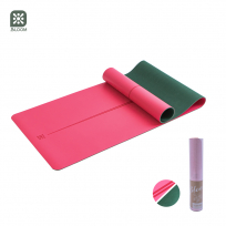 Коврик для йоги BLOOM LB7033/RD розовый-зеленый